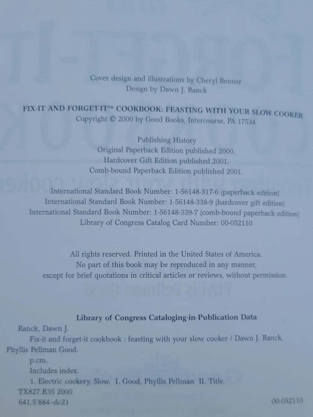 Fix-It and Forget-It Cookbook Crockpot Recipe Book